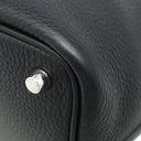 エルメス HERMES ピコタンロック タッチ PM ブラック トリヨンクレマンス アリゲーター ハンドバッグ シルバー金具 黒 クロコ