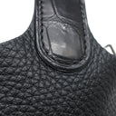 エルメス HERMES ピコタンロック タッチ PM ブラック トリヨンクレマンス アリゲーター ハンドバッグ シルバー金具 黒 クロコ