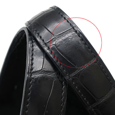 エルメス HERMES ピコタンロック タッチ PM ブラック トリヨンクレマンス アリゲーター ハンドバッグ シルバー金具 黒 クロコ