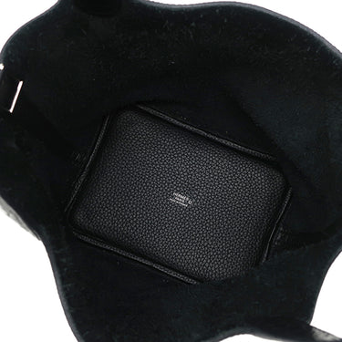 エルメス HERMES ピコタンロック タッチ PM ブラック トリヨンクレマンス アリゲーター ハンドバッグ シルバー金具 黒 クロコ