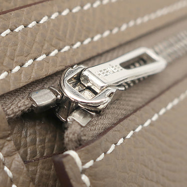 エルメス HERMES ベアンスフレ エトゥープ ヴォーエプソン 長財布 シルバー金具 グレージュ 二つ折り財布