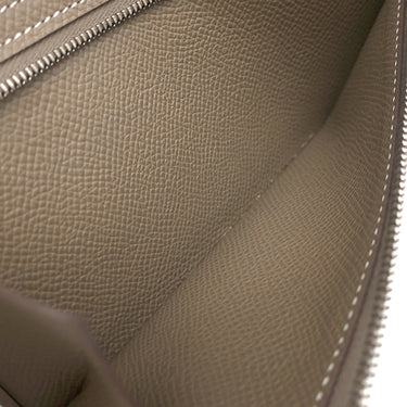 エルメス HERMES ベアンスフレ エトゥープ ヴォーエプソン 長財布 シルバー金具 グレージュ 二つ折り財布