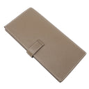 エルメス HERMES ベアンスフレ エトゥープ ヴォーエプソン 長財布 シルバー金具 グレージュ 二つ折り財布