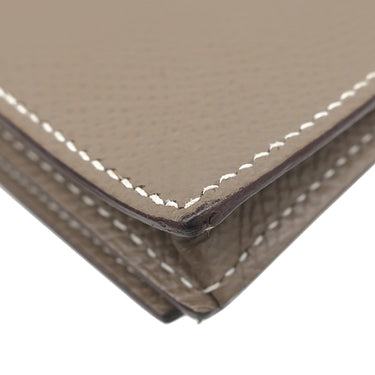 エルメス HERMES ベアンスフレ エトゥープ ヴォーエプソン 長財布 シルバー金具 グレージュ 二つ折り財布