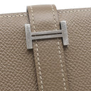 エルメス HERMES ベアンスフレ エトゥープ ヴォーエプソン 長財布 シルバー金具 グレージュ 二つ折り財布