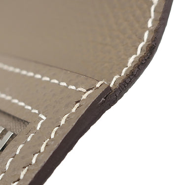 エルメス HERMES ベアンスフレ エトゥープ ヴォーエプソン 長財布 シルバー金具 グレージュ 二つ折り財布