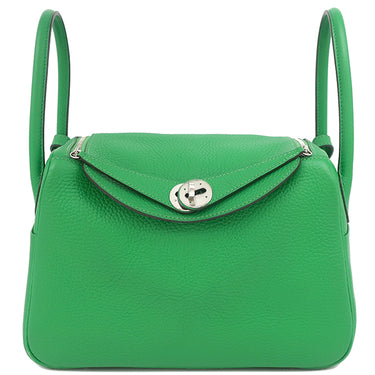 エルメス HERMES リンディ26 バンブー トリヨンクレマンス 2WAYバッグ シルバー金具 緑