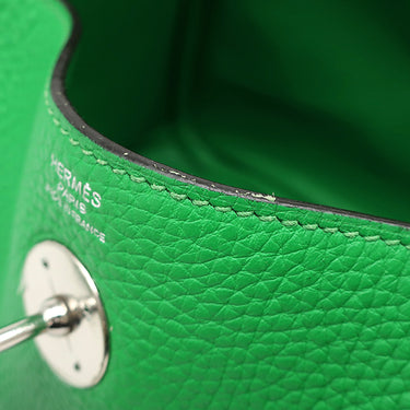 エルメス HERMES リンディ26 バンブー トリヨンクレマンス 2WAYバッグ シルバー金具 緑
