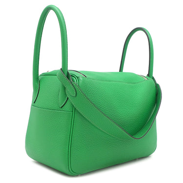 エルメス HERMES リンディ26 バンブー トリヨンクレマンス 2WAYバッグ シルバー金具 緑