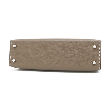 エルメス HERMES ミニケリードゥ 外縫い エトゥープ ヴォーエプソン 2WAYバッグ シルバー金具 グレージュ ハンドバッグ ショルダー