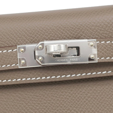 エルメス HERMES ミニケリードゥ 外縫い エトゥープ ヴォーエプソン 2WAYバッグ シルバー金具 グレージュ ハンドバッグ ショルダー