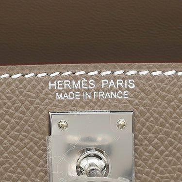 エルメス HERMES ミニケリードゥ 外縫い エトゥープ ヴォーエプソン 2WAYバッグ シルバー金具 グレージュ ハンドバッグ ショルダー
