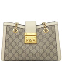 グッチ GUCCI パドロック GG スモール 498156 ベージュ×ホワイト GGスプリームキャンバス レザー ショルダーバッグ ゴールド金具 チェーンショルダー