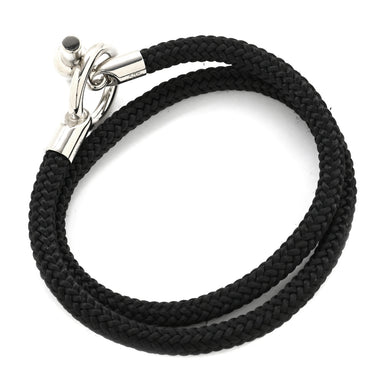 エルメス HERMES グレナン ドゥブルトゥール ブラック ヴォースイフト メタル ブレスレット シルバー金具 黒