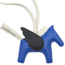 エルメス HERMES ロデオPM ペガサス ブルーフランス×クレ×ブラック アニューミロ バッグチャーム 青 オフホワイト 黒