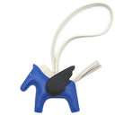 エルメス HERMES ロデオPM ペガサス ブルーフランス×クレ×ブラック アニューミロ バッグチャーム 青 オフホワイト 黒