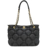 シャネル CHANEL バブルキルト トートバッグ ブラック ラムスキン トートバッグ ゴールド金具 黒 チェーンショルダー ココマーク