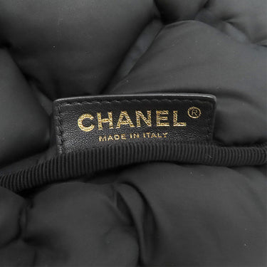 シャネル CHANEL バブルキルト トートバッグ ブラック ラムスキン トートバッグ ゴールド金具 黒 チェーンショルダー ココマーク