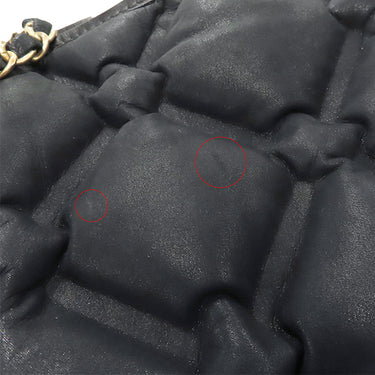 シャネル CHANEL バブルキルト トートバッグ ブラック ラムスキン トートバッグ ゴールド金具 黒 チェーンショルダー ココマーク