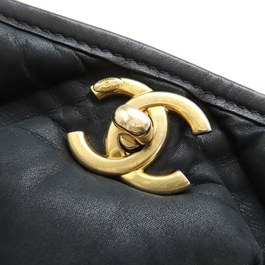 シャネル CHANEL バブルキルト トートバッグ ブラック ラムスキン トートバッグ ゴールド金具 黒 チェーンショルダー ココマーク