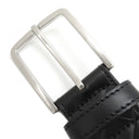 ボッテガヴェネタ BOTTEGA VENETA イントレチャート 609182 ブラック カーフ ベルト シルバー金具 黒