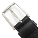 ボッテガヴェネタ BOTTEGA VENETA イントレチャート 609182 ブラック カーフ ベルト シルバー金具 黒