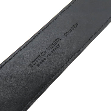 ボッテガヴェネタ BOTTEGA VENETA イントレチャート 609182 ブラック カーフ ベルト シルバー金具 黒