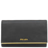 プラダ PRADA サフィアーノ メタル ショルダー ウォレット 1M1437 NERO レザー チェーンウォレット ゴールド金具 黒 SAFFIANO METAL