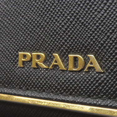 プラダ PRADA サフィアーノ メタル ショルダー ウォレット 1M1437 NERO レザー チェーンウォレット ゴールド金具 黒 SAFFIANO METAL