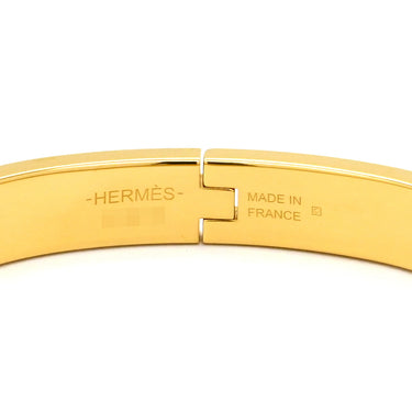 エルメス HERMES ミニクリック PM シェーヌダンクル イエローXゴールド GP メタル エナメル バングル ゴールド金具 黄