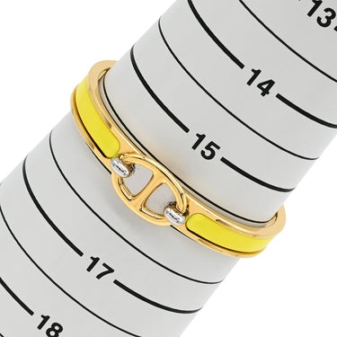 エルメス HERMES ミニクリック PM シェーヌダンクル イエローXゴールド GP メタル エナメル バングル ゴールド金具 黄