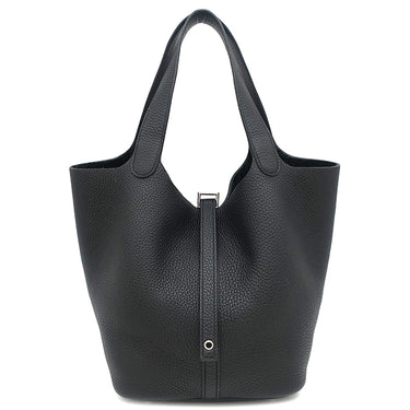 エルメス HERMES ピコタンロック MM ブラック トリヨンクレマンス ハンドバッグ シルバー金具 黒