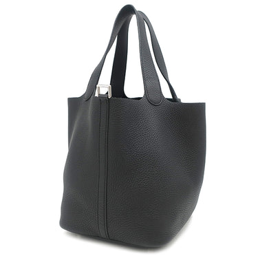 エルメス HERMES ピコタンロック MM ブラック トリヨンクレマンス ハンドバッグ シルバー金具 黒