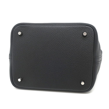 エルメス HERMES ピコタンロック MM ブラック トリヨンクレマンス ハンドバッグ シルバー金具 黒