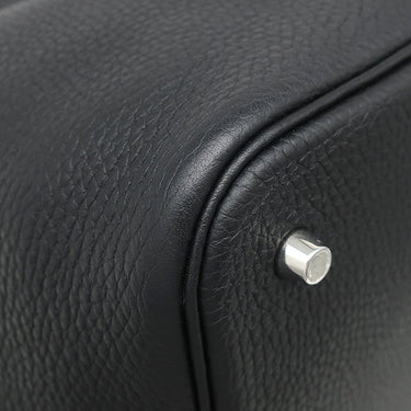 エルメス HERMES ピコタンロック MM ブラック トリヨンクレマンス ハンドバッグ シルバー金具 黒