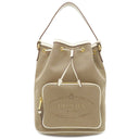 プラダ PRADA ロゴジャガード 2way 1BH097 コルダ×タルコ レザー ジャガード 2WAYバッグ ゴールド金具 薄茶 アイボリー ハンドバッグ ショルダー