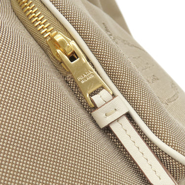 プラダ PRADA ロゴジャガード 2way 1BH097 コルダ×タルコ レザー ジャガード 2WAYバッグ ゴールド金具 薄茶 アイボリー ハンドバッグ ショルダー