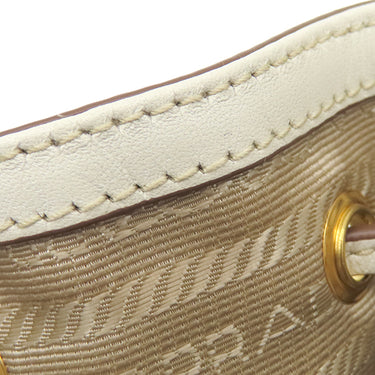 プラダ PRADA ロゴジャガード 2way 1BH097 コルダ×タルコ レザー ジャガード 2WAYバッグ ゴールド金具 薄茶 アイボリー ハンドバッグ ショルダー