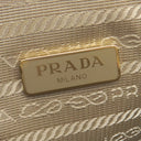 プラダ PRADA ロゴジャガード 2way 1BH097 コルダ×タルコ レザー ジャガード 2WAYバッグ ゴールド金具 薄茶 アイボリー ハンドバッグ ショルダー