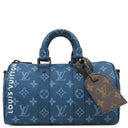 ルイヴィトン LOUIS VUITTON キーポル バンドリエール25 M46803 アトランティックブルー モノグラムキャンバス 2WAYバッグ マットブラック金具 青 ショルダー