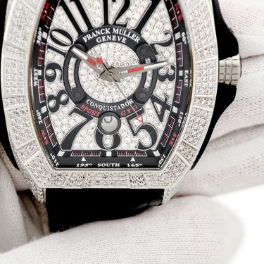 腕時計 フランクミュラー FRANCK MULLER コンキスタドール グランプリ 9900 SC DT GPG FULL D CD 自動巻き メンズ 純正ダイヤ パヴェ トノウ