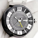 腕時計 ルイヴィトン LOUIS VUITTON タンブール インブラック GMT Q113K 自動巻き メンズ 黒 PVD デイト 2タイムゾーン表示