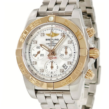 腕時計 ブライトリング BREITLING クロノマット41 CB14012/BA53 CB0140 自動巻き メンズ K18RG×SS コンビ シェル 純正ダイヤ ホワイト