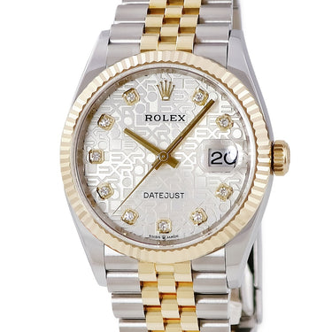 腕時計 ロレックス ROLEX デイトジャスト36 126233G ランダム番 自動巻き メンズ ランダム番 K18YG×SS コンビ 純正10Pダイヤ ホリコン