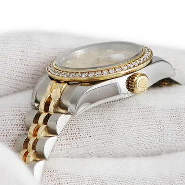 腕時計 ロレックス ROLEX デイトジャスト 179383G G番 自動巻き レディース OH済 G番 K18YG×SS コンビ 純正ダイヤ ラウンド