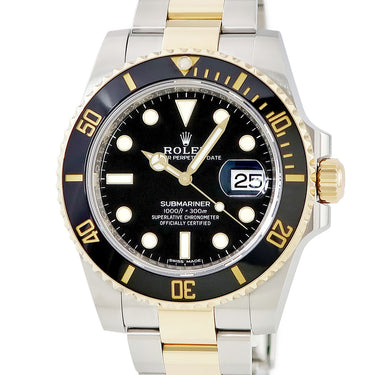 腕時計 ロレックス ROLEX サブマリーナー デイト 116613LN 自動巻き メンズ ランダム番 K18YG×SS コンビ 黒 ベンツ針