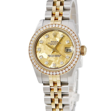 腕時計 ロレックス ROLEX デイトジャスト 179383G ランダム番 自動巻き レディース OH済 ランダム番 K18YG×SS コンビ 純正ダイヤ ジュビリー