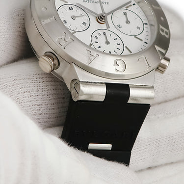 腕時計 ブルガリ BVLGARI ディアゴノ ラトラパンテ クロノグラフ CH40PL 自動巻き メンズ Pt950無垢 スモールセコンド ホワイト
