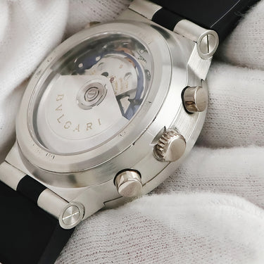 腕時計 ブルガリ BVLGARI ディアゴノ ラトラパンテ クロノグラフ CH40PL 自動巻き メンズ Pt950無垢 スモールセコンド ホワイト