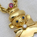 ショパール CHOPARD ピエロ ペンダント イエローゴールド K18YG ダイヤモンド カラーストーン ネックレス 750YG 18K 5石 ムービング